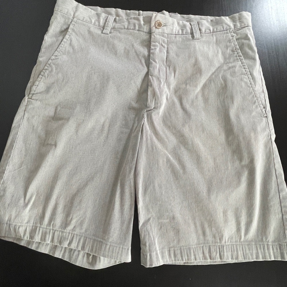 Etro Milano Men 48 Striped Cotton Blend Shorts Gray White Made in Italy